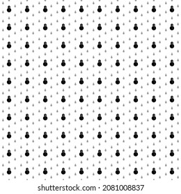 Square seamless background pattern from geometric shapes are different sizes and opacity. The pattern is evenly filled with black Christmas snowmans. Vector illustration on white background