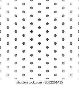 Square seamless background pattern from geometric shapes. The pattern is evenly filled with black astrological earth symbols. Vector illustration on white background