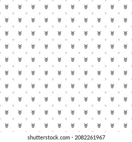 Square seamless background pattern from geometric shapes are different sizes and opacity. The pattern is evenly filled with black astrological uranus symbols. Vector illustration on white background