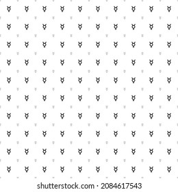 Square seamless background pattern from geometric shapes are different sizes and opacity. The pattern is evenly filled with black astrological mercury symbols. Vector illustration on white background