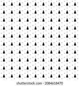 Square seamless background pattern from geometric shapes are different sizes and opacity. The pattern is evenly filled with big black Christmas trees. Vector illustration on white background