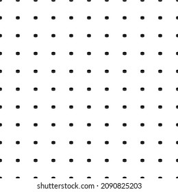 Square seamless background pattern from geometric shapes. The pattern is evenly filled with small black hockey pucks. Vector illustration on white background
