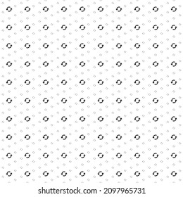 Square seamless background pattern from geometric shapes are different sizes and opacity. The pattern is evenly filled with black refresh symbols. Vector illustration on white background