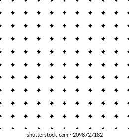 Square seamless background pattern from geometric shapes. The pattern is evenly filled with black star symbols. Vector illustration on white background