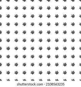Square seamless background pattern from geometric shapes. The pattern is evenly filled with big black coral symbols. Vector illustration on white background