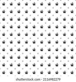 Square seamless background pattern from geometric shapes are different sizes and opacity. The pattern is evenly filled with big black seaweed symbols. Vector illustration on white background
