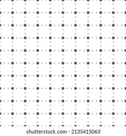 Square seamless background pattern from geometric shapes are different sizes and opacity. The pattern is evenly filled with small black snowflake symbols. Vector illustration on white background