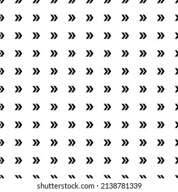 Square seamless background pattern from geometric shapes. The pattern is evenly filled with big black double arrow symbols. Vector illustration on white background