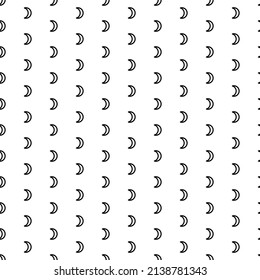 Square seamless background pattern from geometric shapes. The pattern is evenly filled with big black moon astrological symbols. Vector illustration on white background