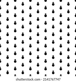 Square seamless background pattern from geometric shapes. The pattern is evenly filled with big black Christmas snowmans. Vector illustration on white background