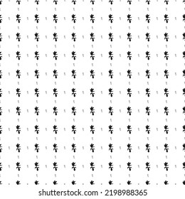 Square seamless background pattern from geometric shapes are different sizes and opacity. The pattern is evenly filled with big black carnivorous plant symbols. Vector illustration on white background