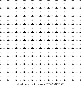 Square seamless background pattern from geometric shapes are different sizes and opacity. The pattern is evenly filled with black witch hat symbols. Vector illustration on white background