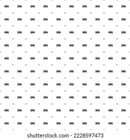 Square seamless background pattern from geometric shapes are different sizes and opacity. The pattern is evenly filled with black bus symbols. Vector illustration on white background