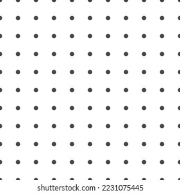Square seamless background pattern from geometric shapes. The pattern is evenly filled with small black poker chip symbols. Vector illustration on white background