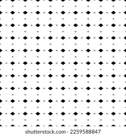 Square seamless background pattern from geometric shapes are different sizes and opacity. The pattern is evenly filled with black rhombus symbols. Vector illustration on white background