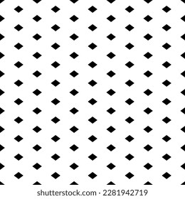 Quadratisches nahtloses Hintergrundmuster aus geometrischen Formen. Das Muster ist gleichmäßig gefüllt mit großen schwarzen Rhombus-Symbolen. Vektorgrafik auf weißem Hintergrund