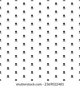 Square seamless background pattern from geometric shapes. The pattern is evenly filled with big black mushrooms symbols. Vector illustration on white background