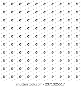 Square seamless background pattern from geometric shapes are different sizes and opacity. The pattern is evenly filled with black wolf heads. Vector illustration on white background