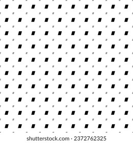 Square seamless background pattern from geometric shapes are different sizes and opacity. The pattern is evenly filled with black parallelogram symbols. Vector illustration on white background