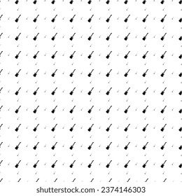 Square seamless background pattern from geometric shapes are different sizes and opacity. The pattern is evenly filled with big black guitar symbols. Vector illustration on white background