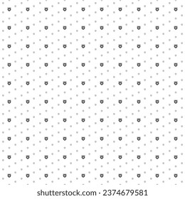 Square seamless background pattern from geometric shapes are different sizes and opacity. The pattern is evenly filled with small black tiger head symbols. Vector illustration on white background