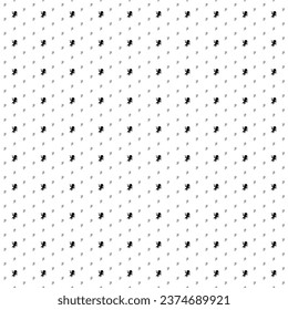 Square seamless background pattern from geometric shapes are different sizes and opacity. The pattern is evenly filled with small black Voodoo Doll symbols. Vector illustration on white background