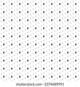 Square seamless background pattern from geometric shapes are different sizes and opacity. The pattern is evenly filled with small black semicircle symbols. Vector illustration on white background