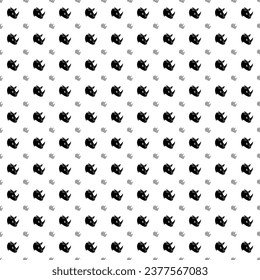 Square seamless background pattern from geometric shapes are different sizes and opacity. The pattern is evenly filled with big black rhino head logos. Vector illustration on white background