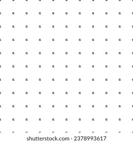 Square seamless background pattern from geometric shapes. The pattern is evenly filled with small black capital letter G symbols. Vector illustration on white background