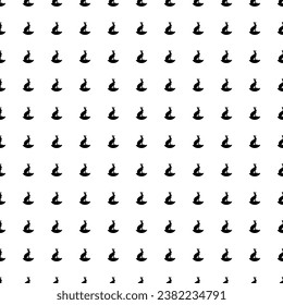 Square seamless background pattern from geometric shapes. The pattern is evenly filled with big black hare symbols. Vector illustration on white background