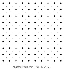 Square seamless background pattern from geometric shapes are different sizes and opacity. The pattern is evenly filled with small black heptagon symbols. Vector illustration on white background