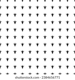 Square seamless background pattern from geometric shapes. The pattern is evenly filled with big black giraffe head symbols. Vector illustration on white background