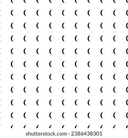Square seamless background pattern from geometric shapes. The pattern is evenly filled with big black crescent symbols. Vector illustration on white background