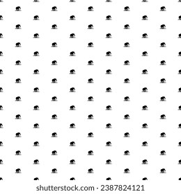 Square seamless background pattern from geometric shapes. The pattern is evenly filled with black wild elephant symbols. Vector illustration on white background