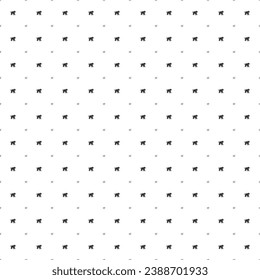 Square seamless background pattern from geometric shapes are different sizes and opacity. The pattern is evenly filled with small black tiger symbols. Vector illustration on white background