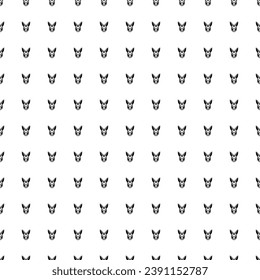 Square seamless background pattern from geometric shapes. The pattern is evenly filled with big black hare's head symbols. Vector illustration on white background