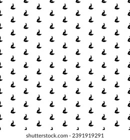 Square seamless background pattern from geometric shapes. The pattern is evenly filled with big black hare symbols. Vector illustration on white background