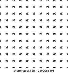 Square seamless background pattern from geometric shapes. The pattern is evenly filled with big black tiger symbols. Vector illustration on white background