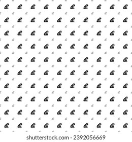 Square seamless background pattern from geometric shapes are different sizes and opacity. The pattern is evenly filled with big black sitting tiger symbols. Vector illustration on white background