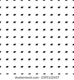 Square seamless background pattern from geometric shapes. The pattern is evenly filled with black bear icons. Vector illustration on white background