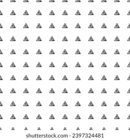 Square seamless background pattern from geometric shapes. The pattern is evenly filled with big black road work signs. Vector illustration on white background