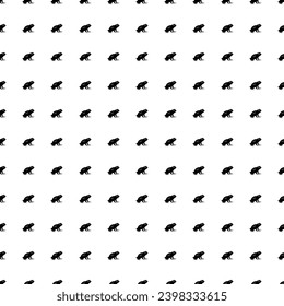 Square seamless background pattern from geometric shapes. The pattern is evenly filled with big black frog symbols. Vector illustration on white background