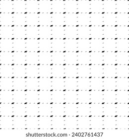 Square seamless background pattern from geometric shapes are different sizes and opacity. The pattern is evenly filled with small black raccoon symbols. Vector illustration on white background