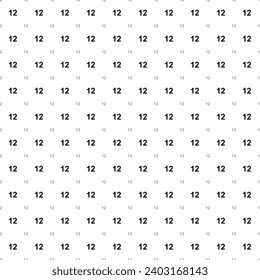 Square seamless background pattern from geometric shapes are different sizes and opacity. The pattern is evenly filled with black twelve numbers. Vector illustration on white background