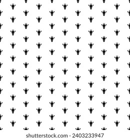 Square seamless background pattern from geometric shapes. The pattern is evenly filled with big black giraffe head symbols. Vector illustration on white background