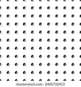 Square seamless background pattern from geometric shapes. The pattern is evenly filled with big black dragon's head symbols. Vector illustration on white background