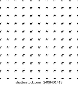 Square seamless background pattern from geometric shapes. The pattern is evenly filled with big black camel symbols. Vector illustration on white background