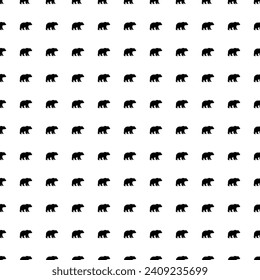 Square seamless background pattern from geometric shapes. The pattern is evenly filled with big black bear icons. Vector illustration on white background