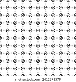 Square seamless background pattern from geometric shapes are different sizes and opacity. The pattern is evenly filled with big black horning prohibited signs. Vector illustration on white background