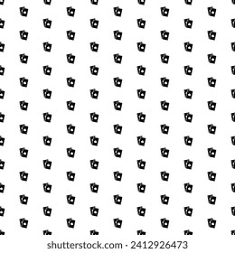 Square seamless background pattern from geometric shapes. The pattern is evenly filled with big black two aces symbols. Vector illustration on white background